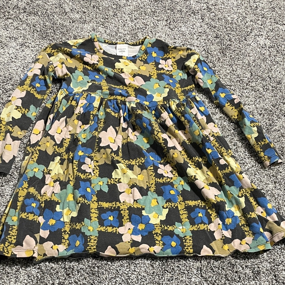 Nordstrom Kids Floral Casual Dress - Blue, Yellow, Pink, Black 3T